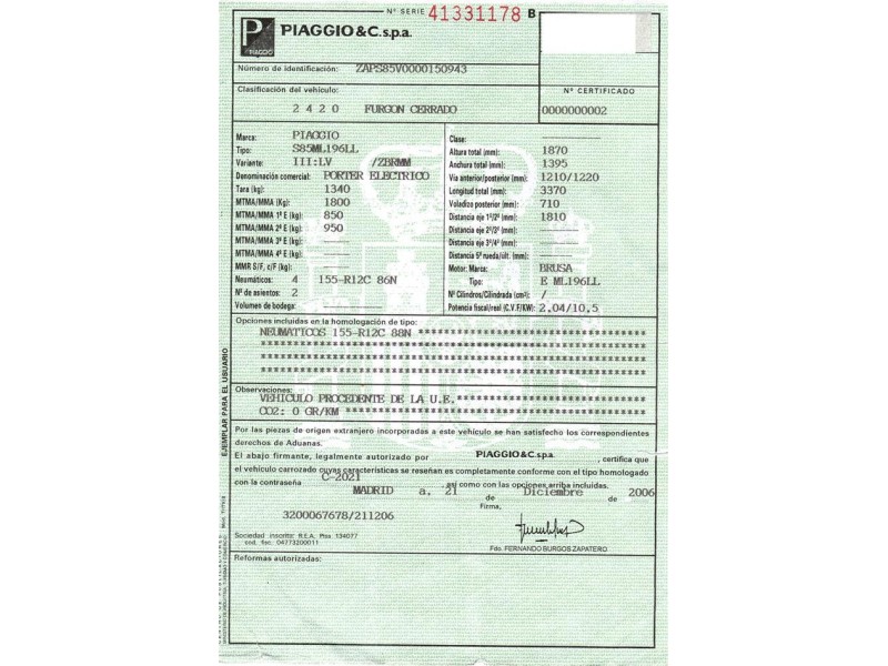 piaggio porter del año 2008