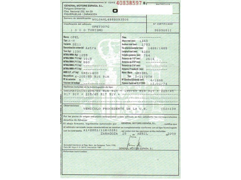 opel astra del año 2008