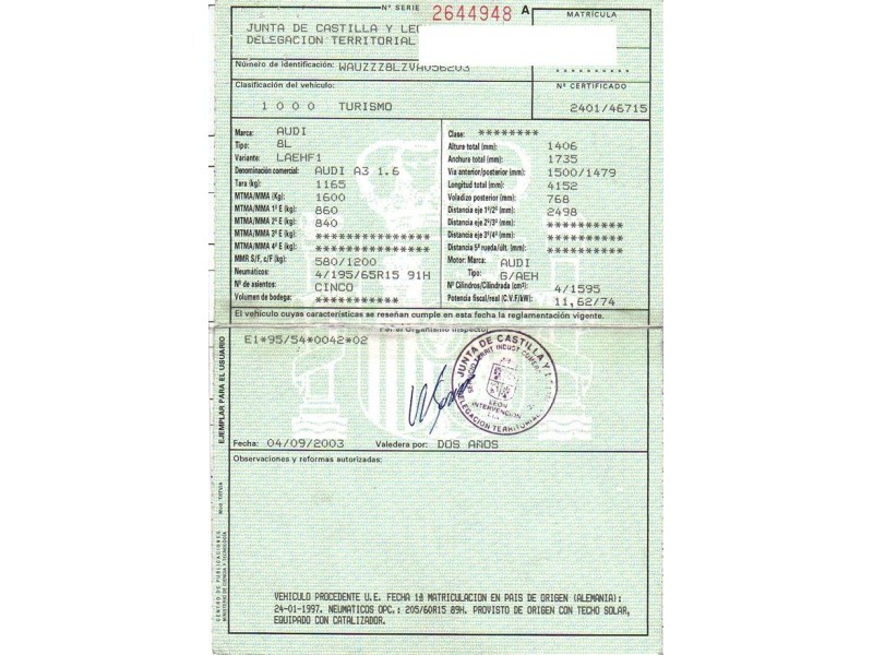 audi a3 del año 1997