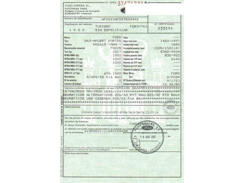 ford focus del año 2007
