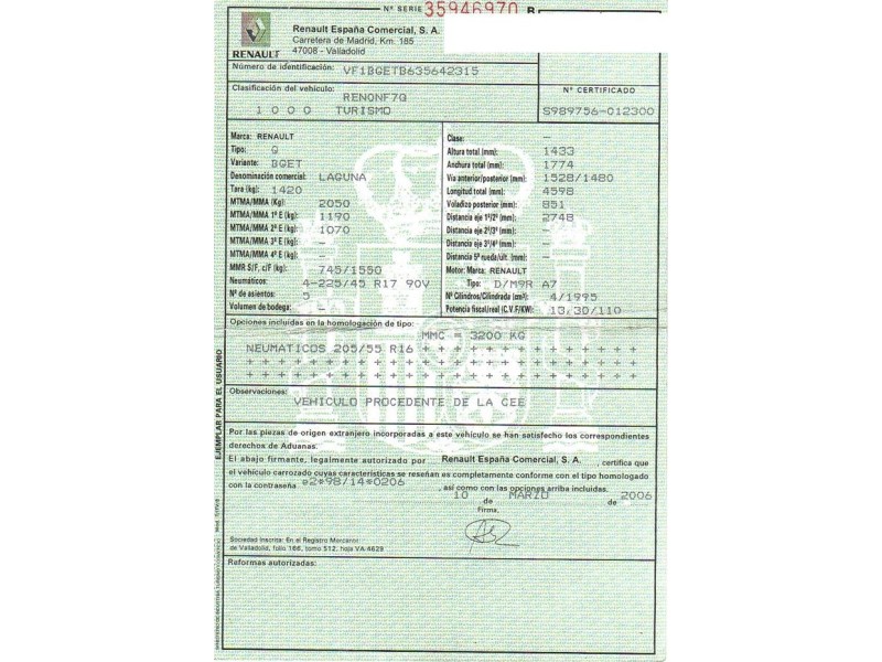 renault laguna del año 2006