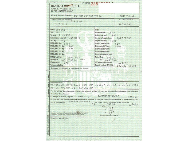 suzuki wagon del año 2001