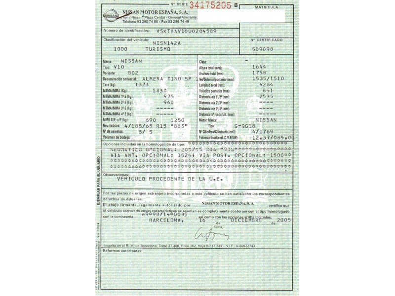 nissan almera del año 2006