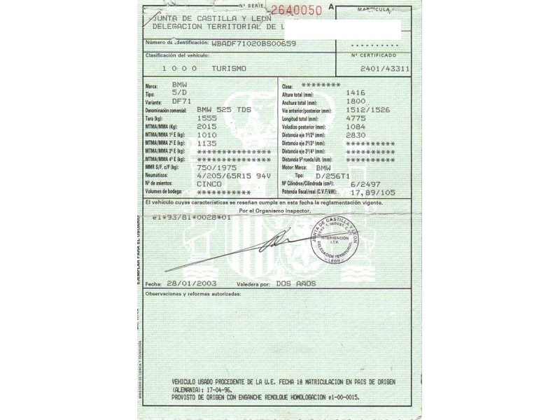 bmw  525 del año 1996