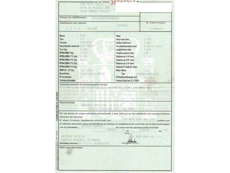 fiat punto del año 2007