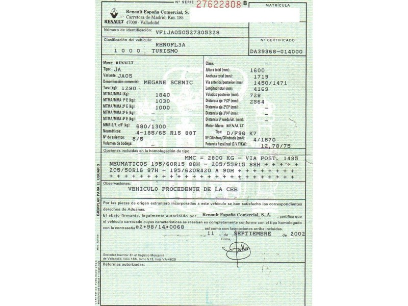 renault scenic del año 2003