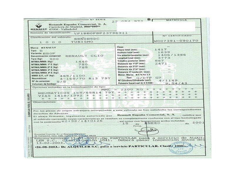 renault clio del año 2001