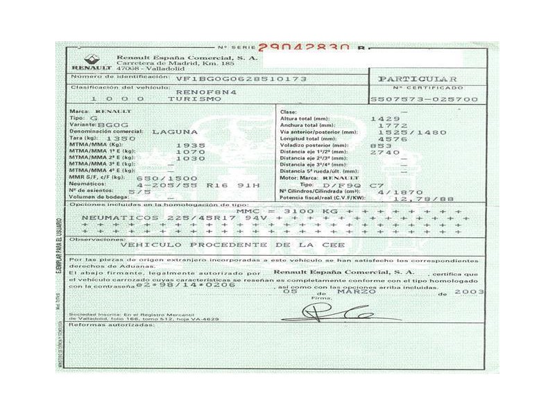 renault laguna del año 2003