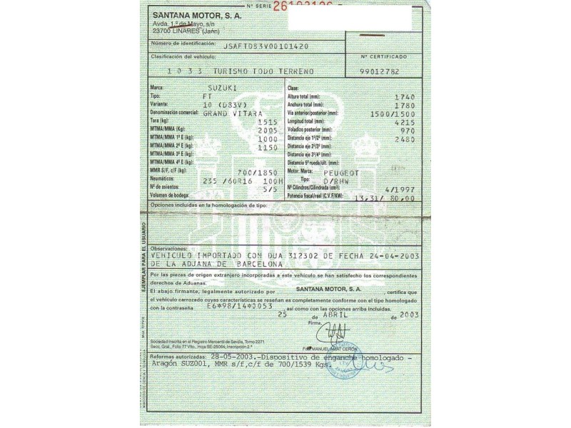 suzuki grand vitara del año 2003