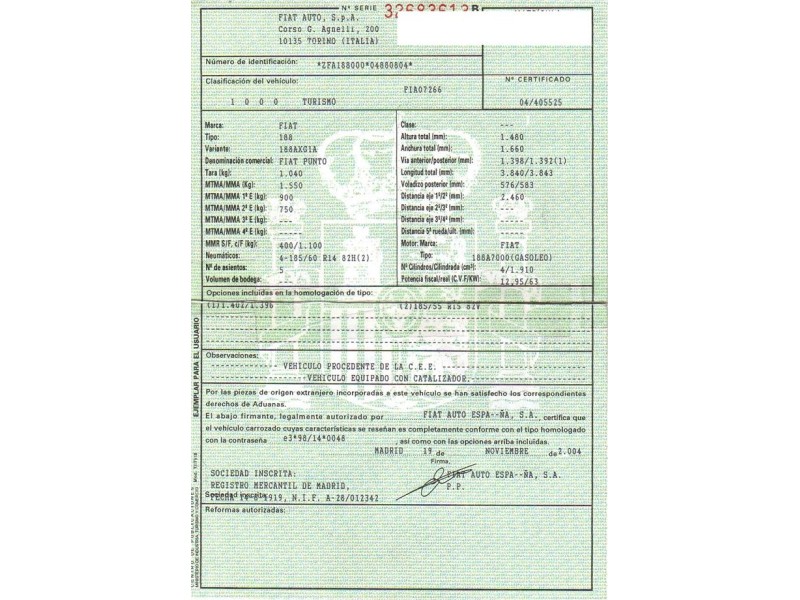 fiat punto del año 2005