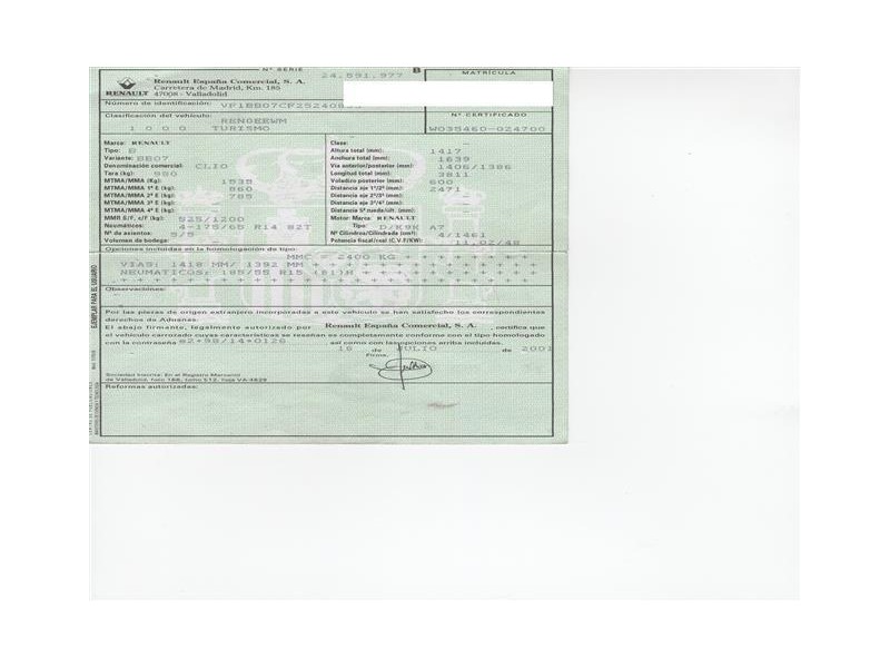 renault clio del año 2001