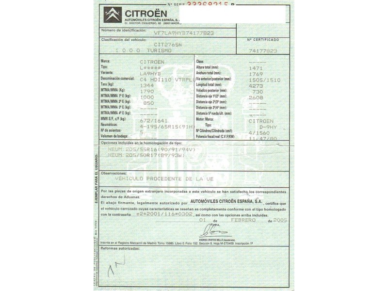 citroen c 4 del año 2005