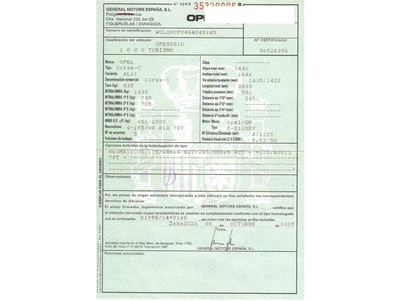 opel corsa del año 2005