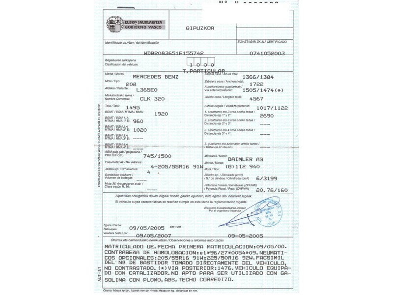 m. benz clk 320 del año 2000