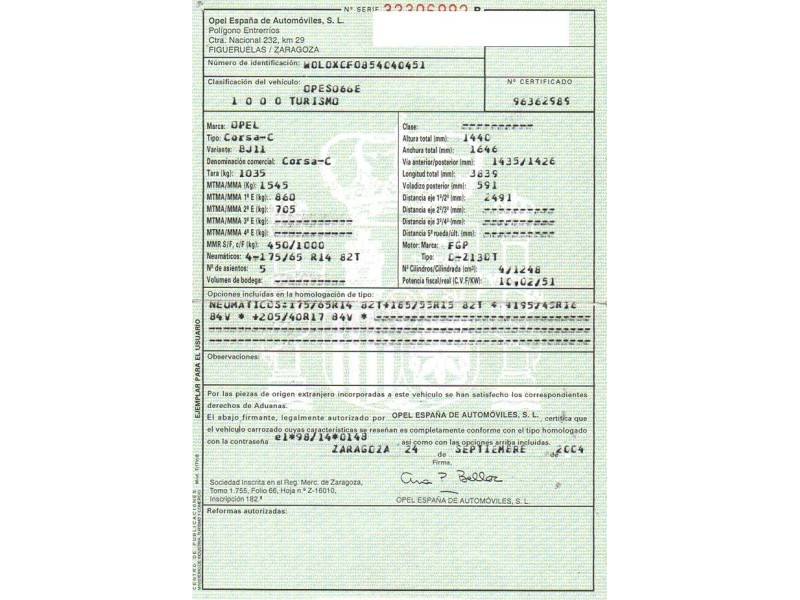opel corsa del año 2004