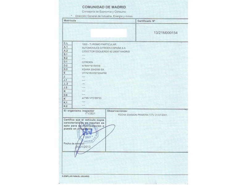 citroen xsara del año 2001