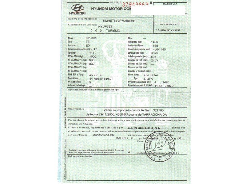 hyundai getz del año 2006