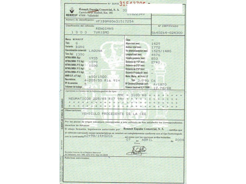 renault laguna del año 2004