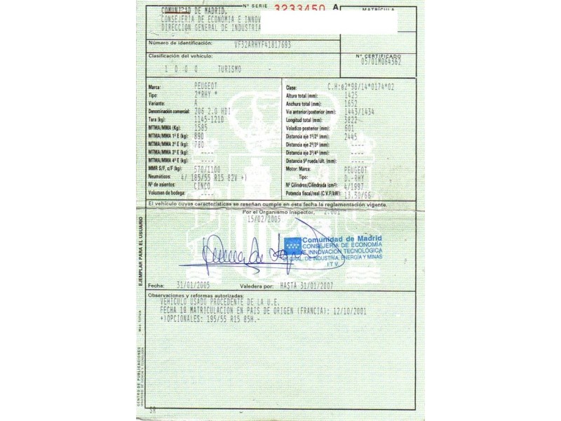 peugeot 206 del año 2001