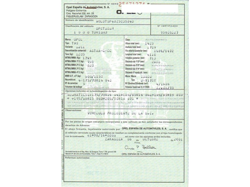 opel astra del año 2002