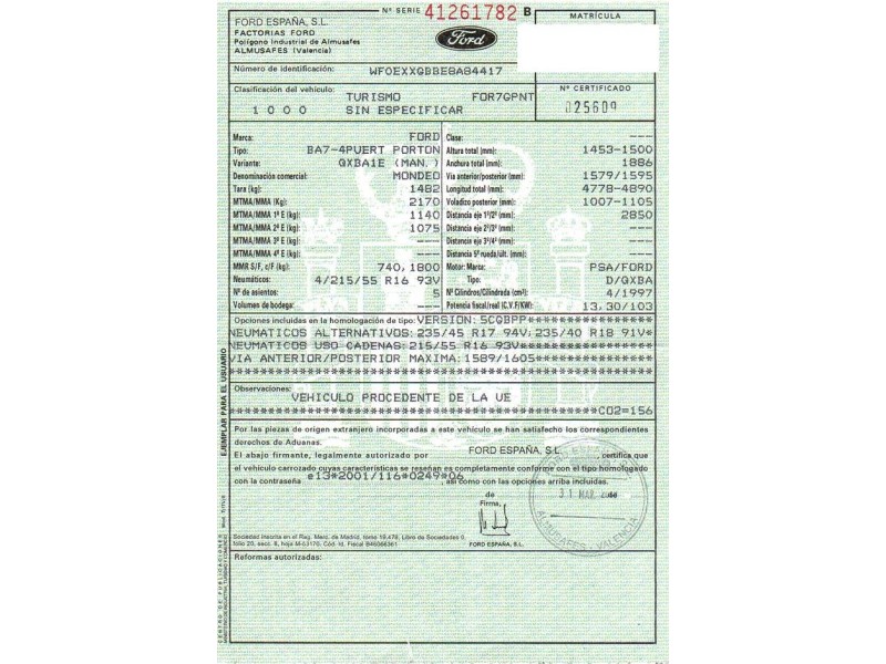 ford mondeo del año 2008