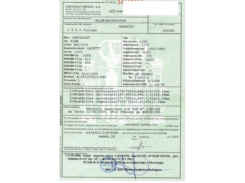 chevrolet lacetti del año 2005