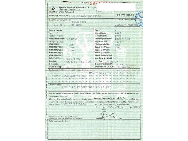 renault laguna del año 2003