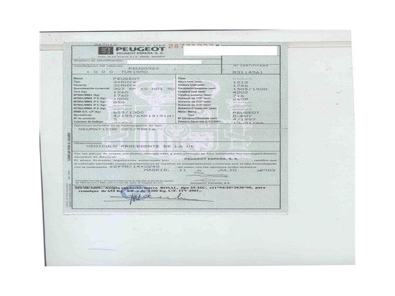 peugeot 307 del año 2003