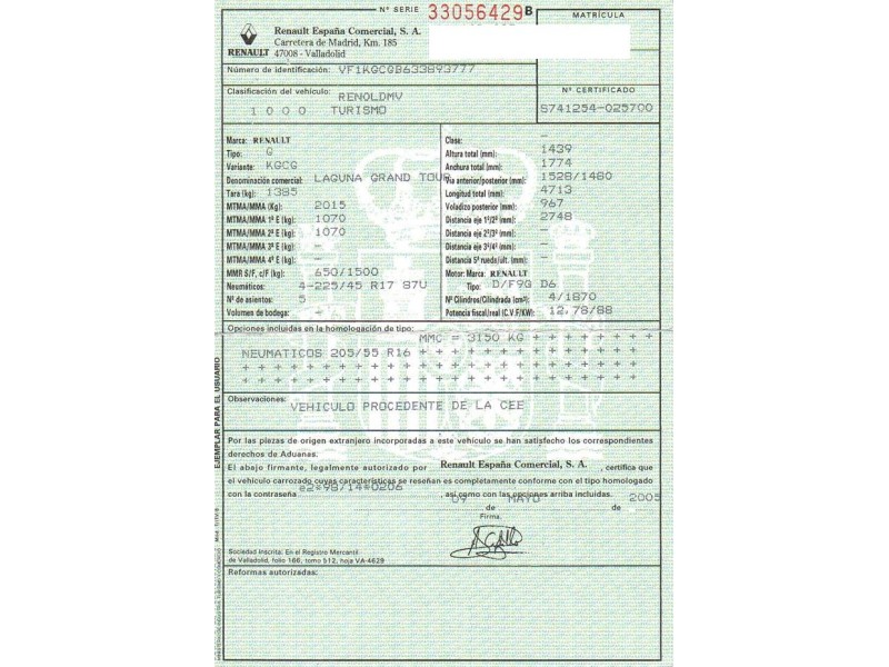 renault laguna del año 2005