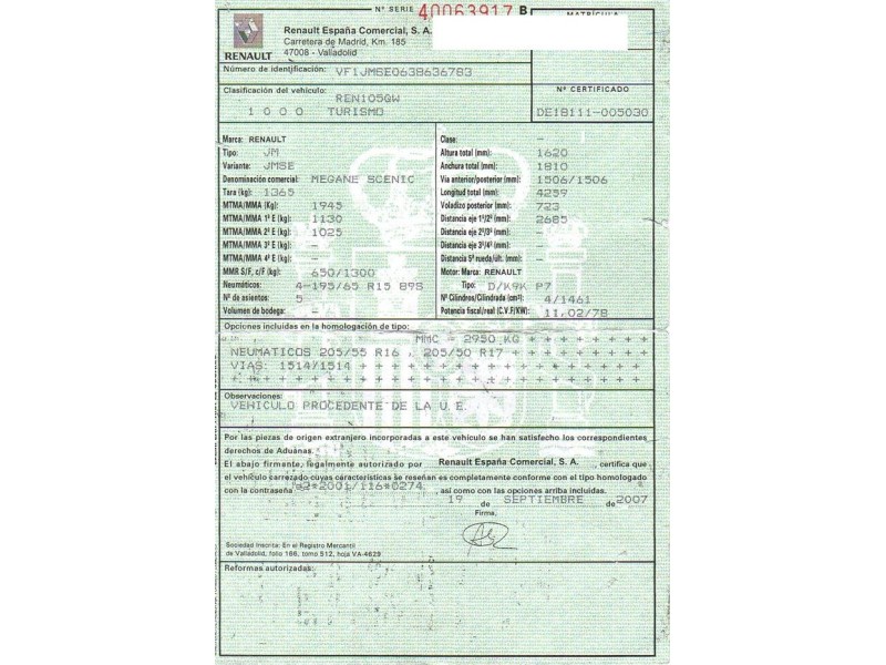 renault scenic del año 2007