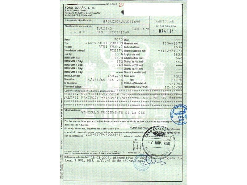 ford fiesta del año 2001