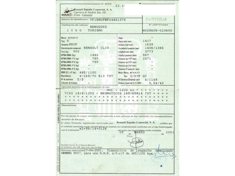 renault clio del año 2001