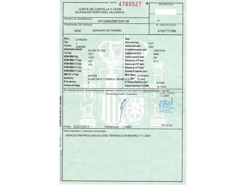 citroen c 2 1.4 hdi (67,98cv del año 2005