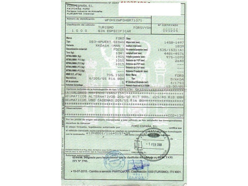 ford focus del año 2008