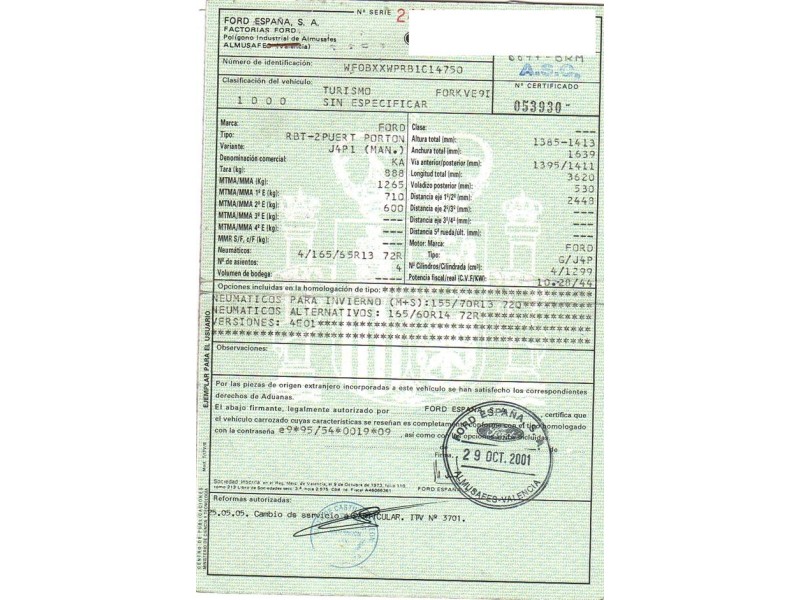 ford ka del año 2001