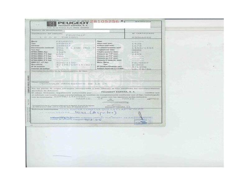 peugeot 206 del año 2003
