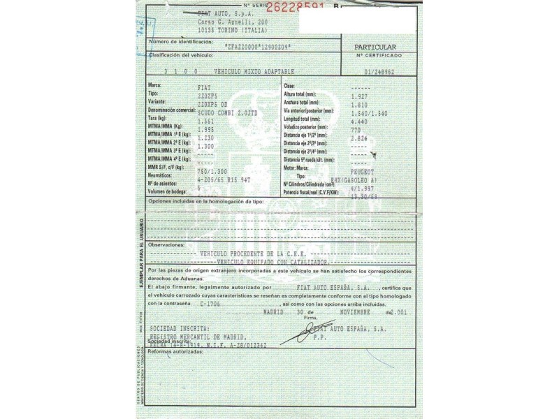 fiat scudo del año 2001