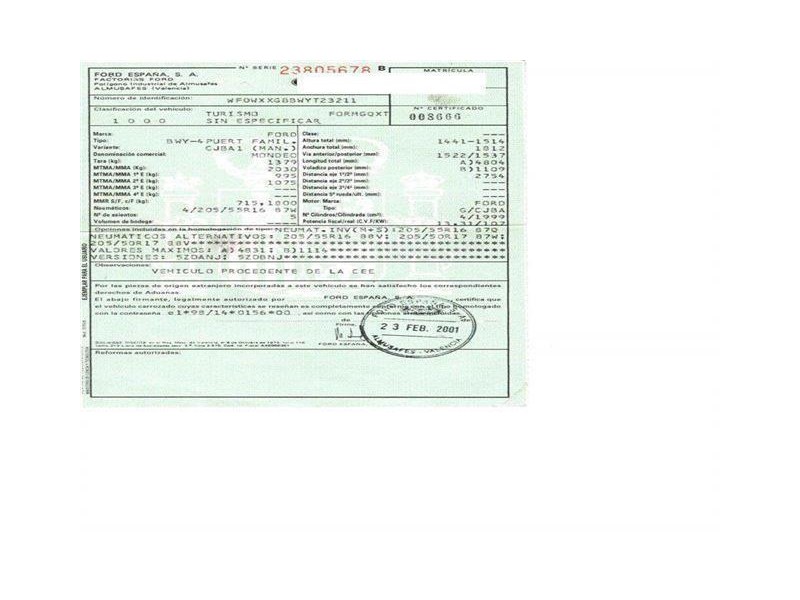 ford mondeo del año 2001