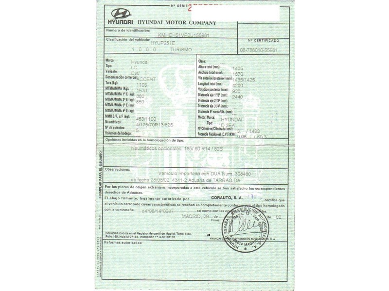 hyundai accent del año 2003