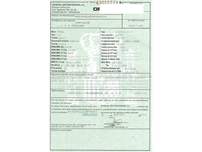 opel astra del año 2009