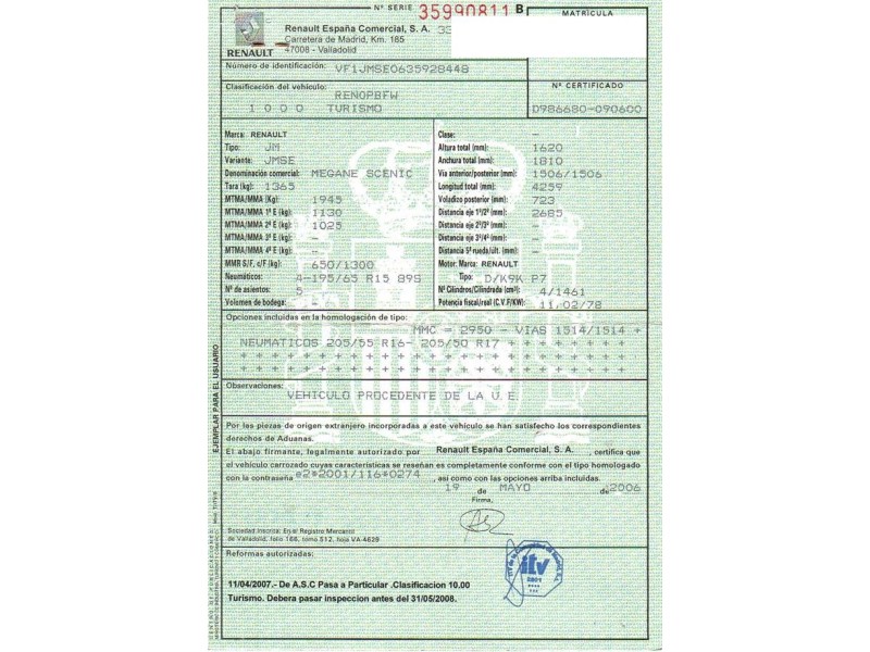 renault scenic del año 2006