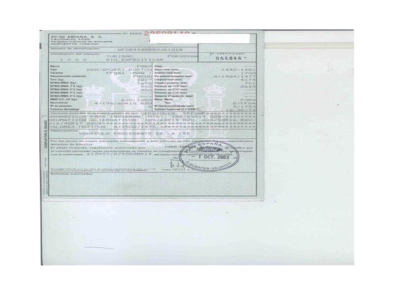 ford focus del año 2003