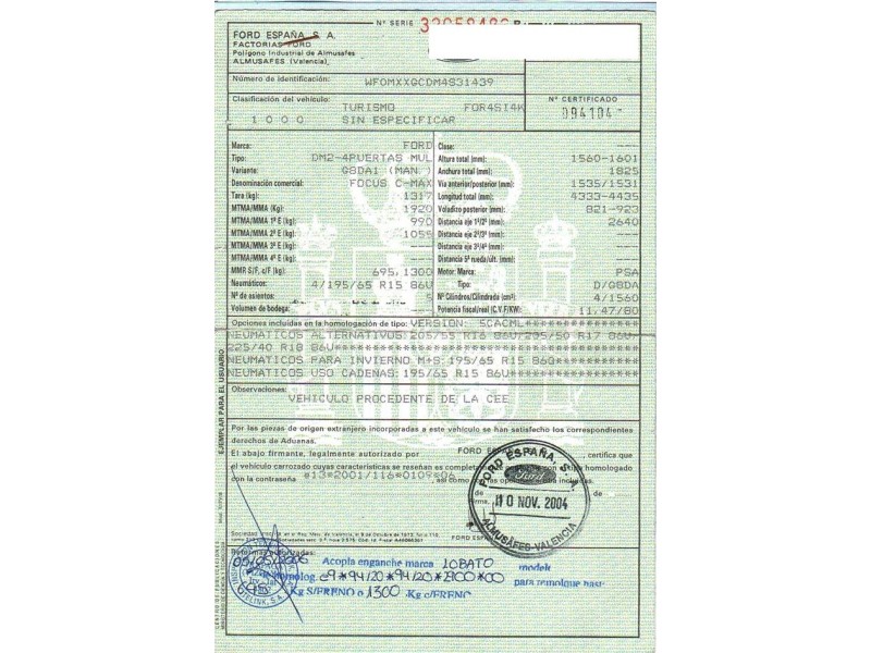 ford c max del año 2005