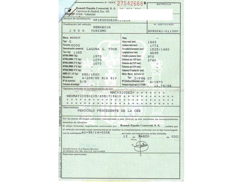 renault laguna del año 2002