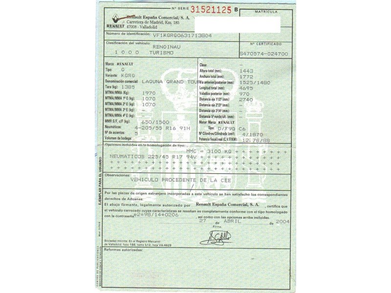 renault laguna del año 2004