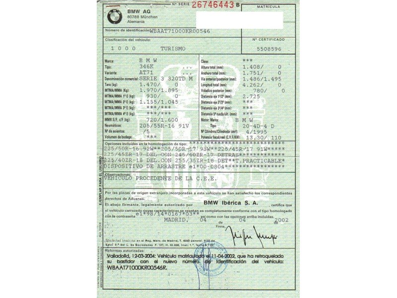 bmw  320 del año 2002