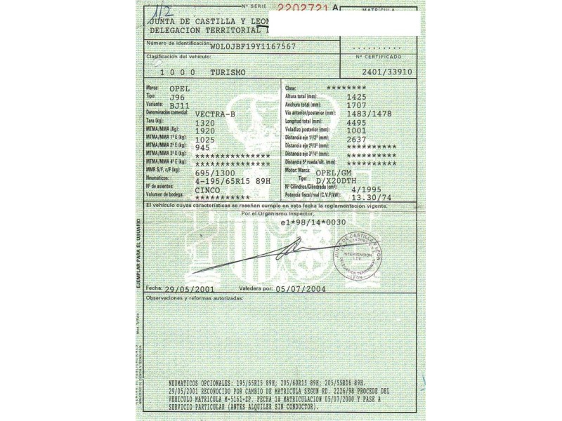 opel vectra del año 2000