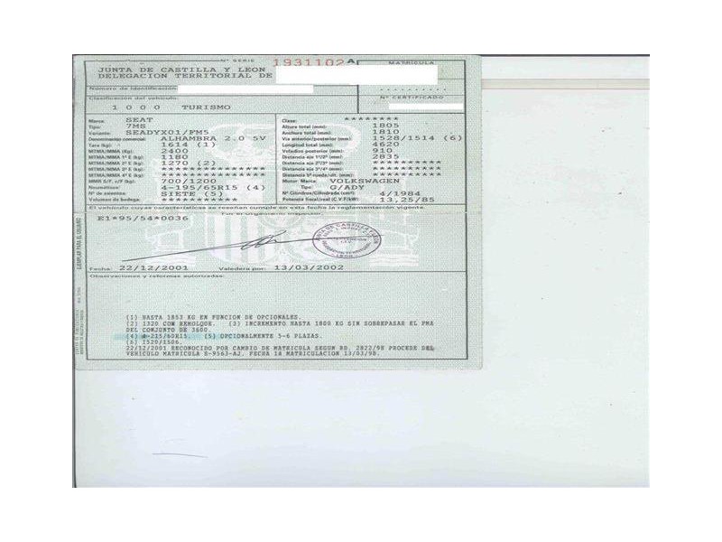 seat alhambra del año 1998