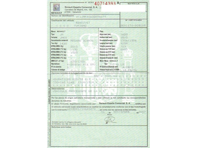renault scenic del año 2007