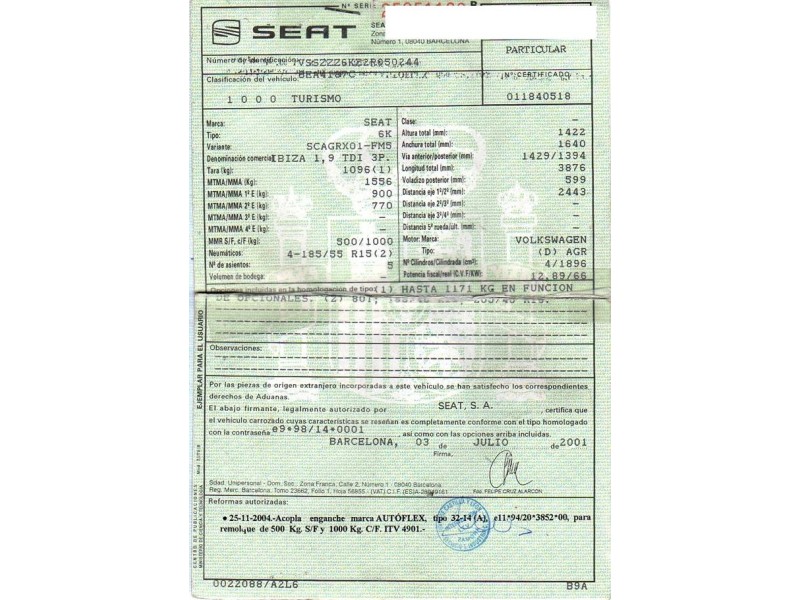 seat ibiza del año 2002